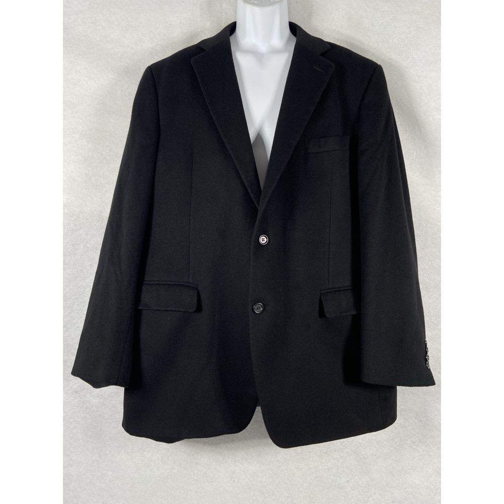 Pavone Jacket Men's 46L Black Blazer Sport Coat 100% Cashmere